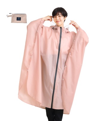 【人気】トレバーズ レインコート レインポンチョ 雨具 カッパ 顔濡れ防止 レディース フリーサイズ ロング丈 収納袋付 コンパクト 自転車 お洒落 かわいい 超防水 撥水 通学 通勤 ライブ フェス