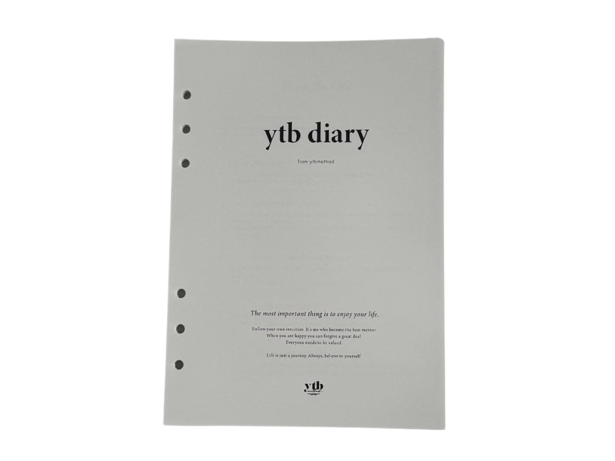 ytb diary 透明カバーなし、中身のみ(カレンダー:2026年4月から2027年3月までのもの)