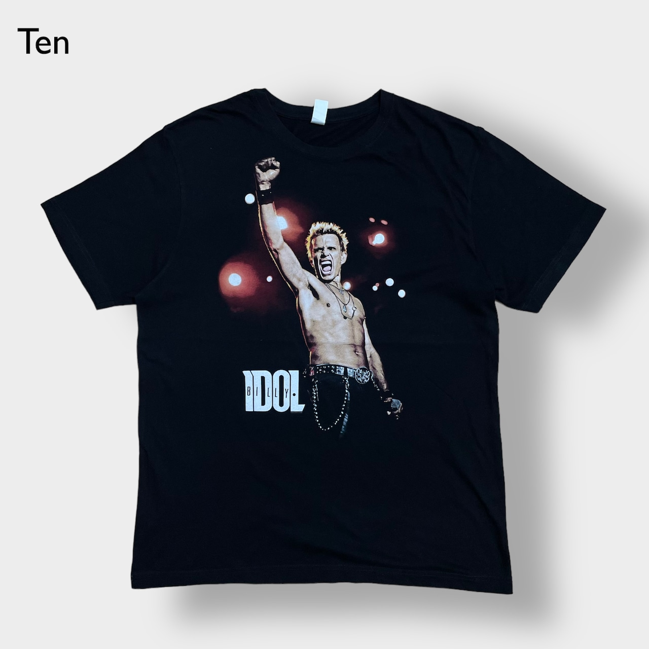 【Ten】MUSIC TEE ビリーアイドル BILLY IDOL フォトプリント ロゴ Tシャツ ロックt 音楽系 ミュージックt US古着