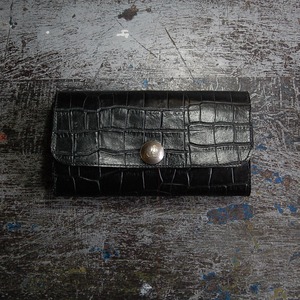 Long wallet 03  - 長財布 -　クロコダイル型押し×アメリカバイソンコンチョ