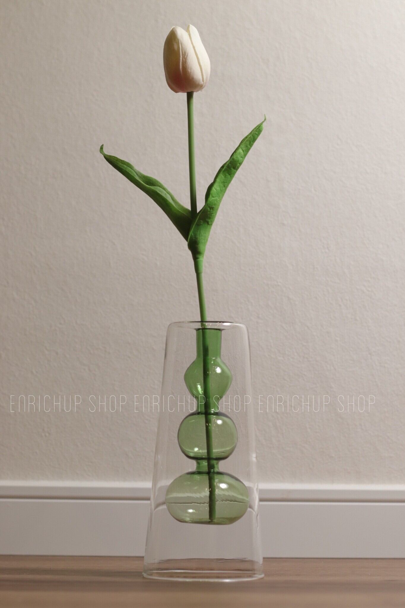 インテリア雑貨　ガラス　花瓶　水色