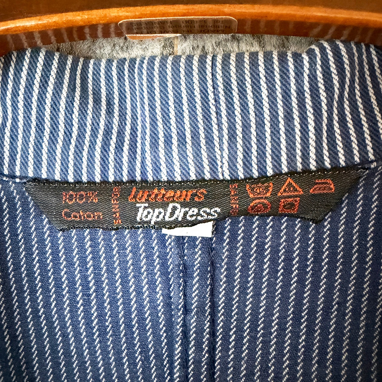 70s Vintage Lutteurs Stripe Chore Coat  リュトゥール　ワークコート カバーオール Size 50（M~Lサイズ相当） 中古