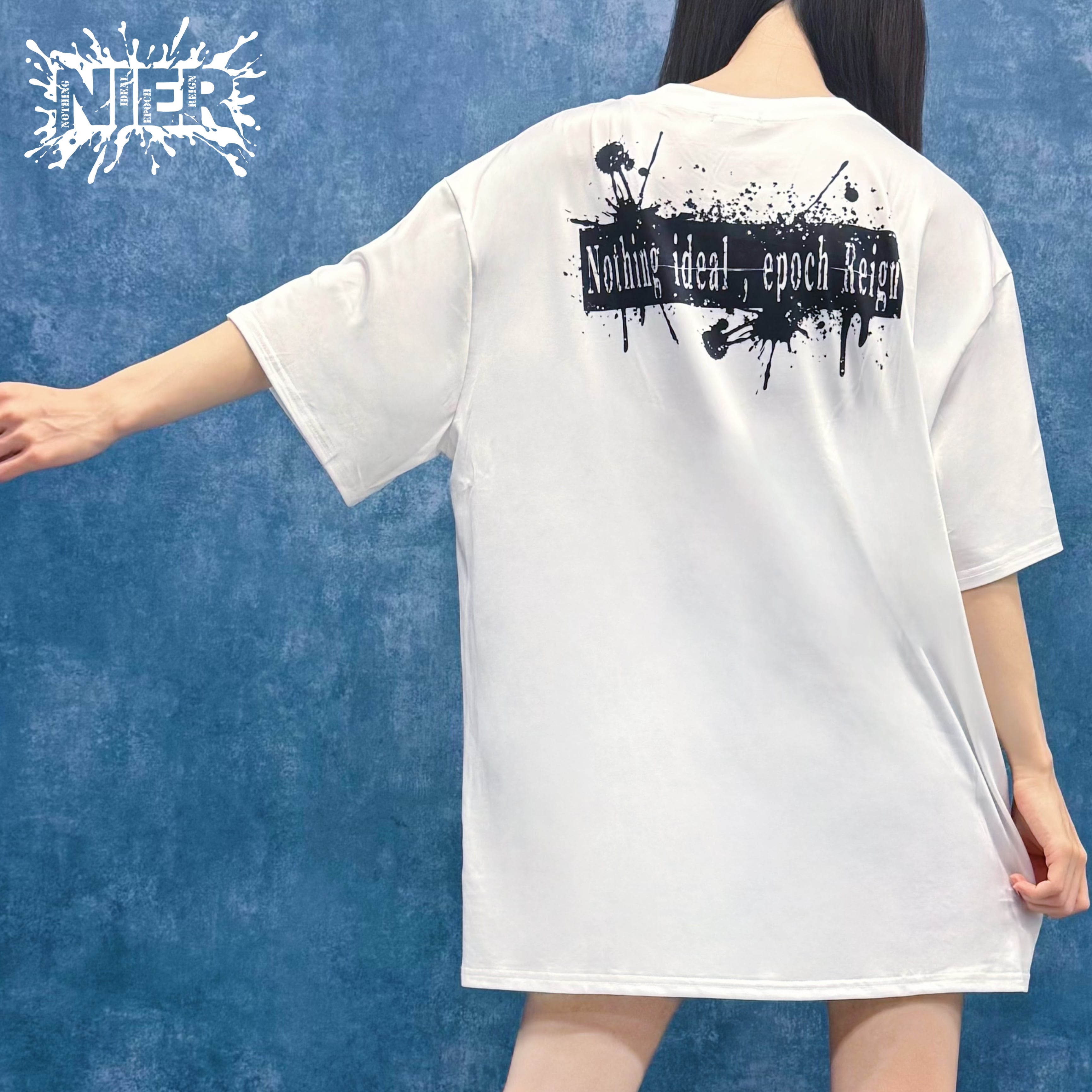 ぷうちゃん様23区 重ね着風デザインTシャツ　38 新品 お盆大還元スペシャル「あとでシバく」UNISEX TEE【WHITE】 | NIER