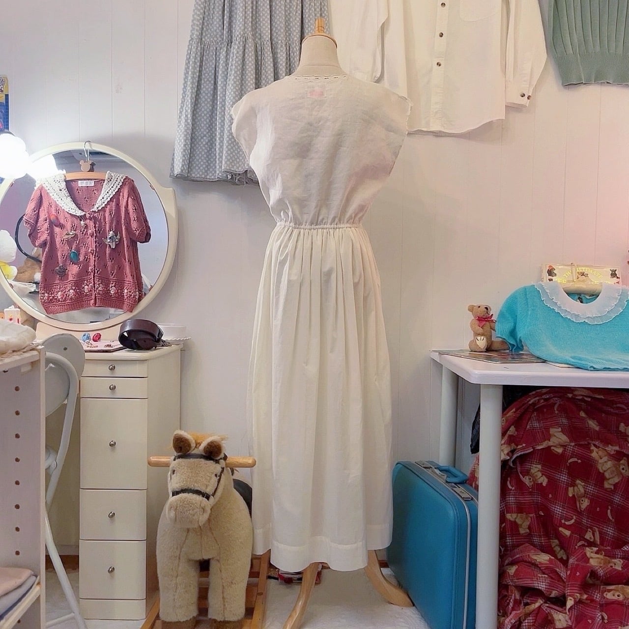 remake / flower embroidery one-piece