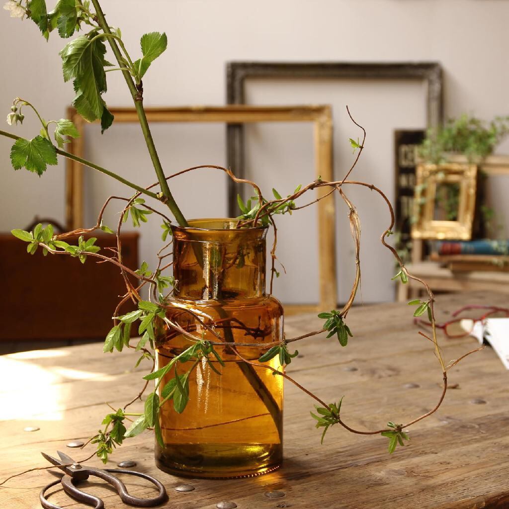 VALENCIA RECYCLE GLASS リサイクルガラスフラワーベース SEIS アンバー