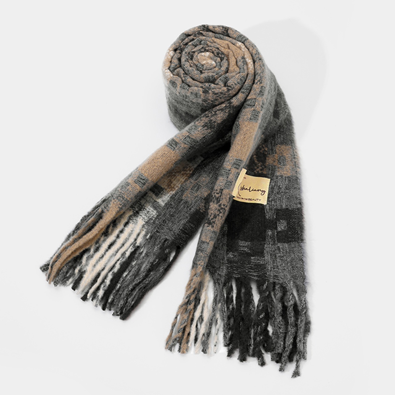 マルチカラーチェック柄マフラー W10290