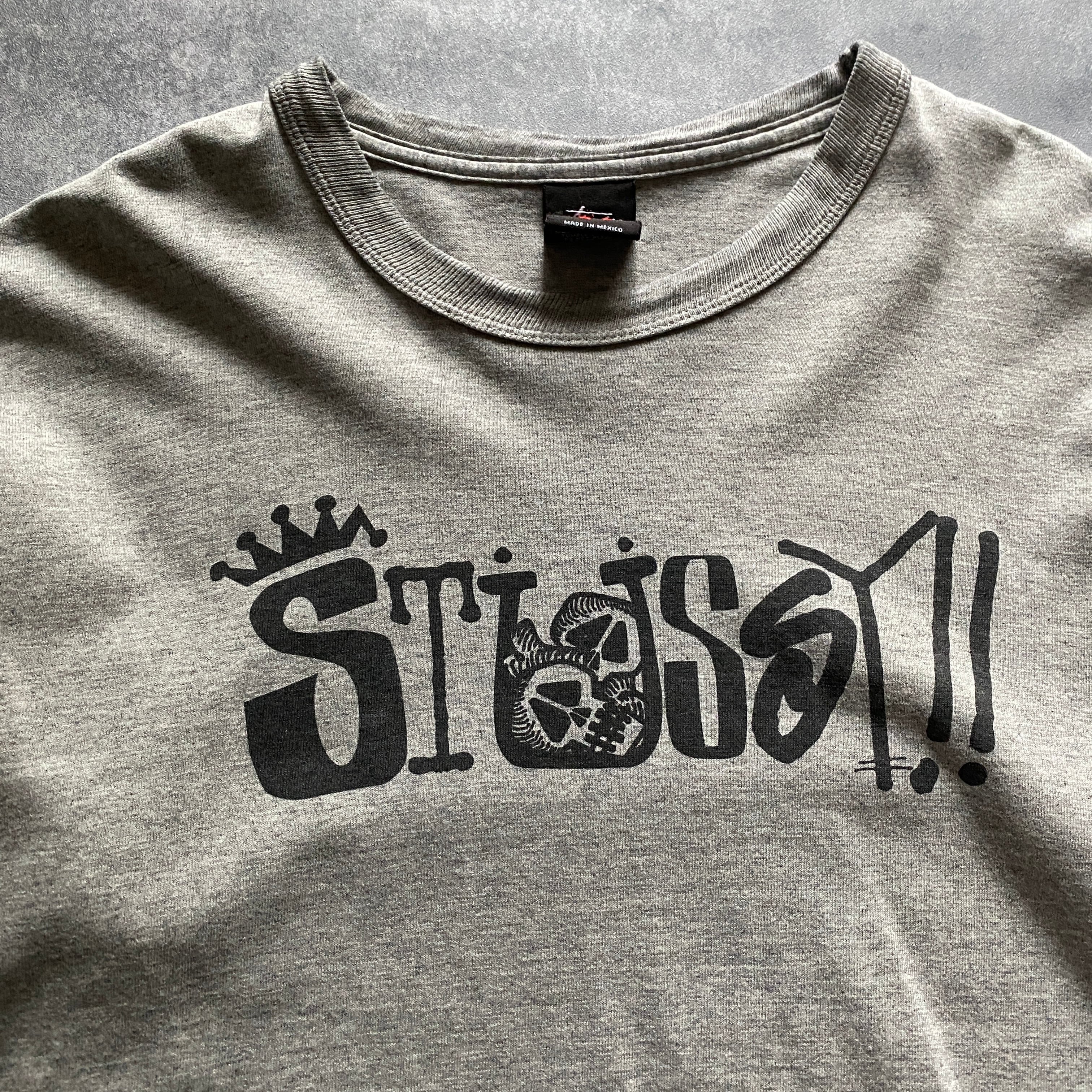 [大人気]　ステューシー　Tシャツ　プリント◎　折れクラウン　ストックロゴ