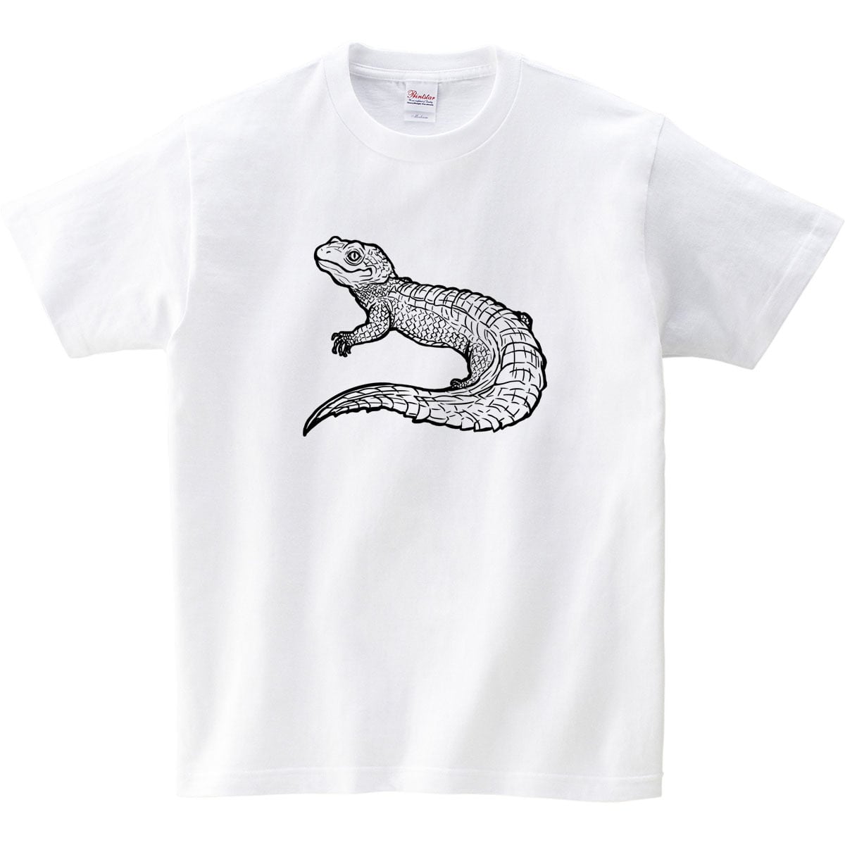 ヒナタヨロイトカゲ Tシャツ am83 線画 トカゲ 爬虫類 おもしろtシャツ 選べるサイズデザイン