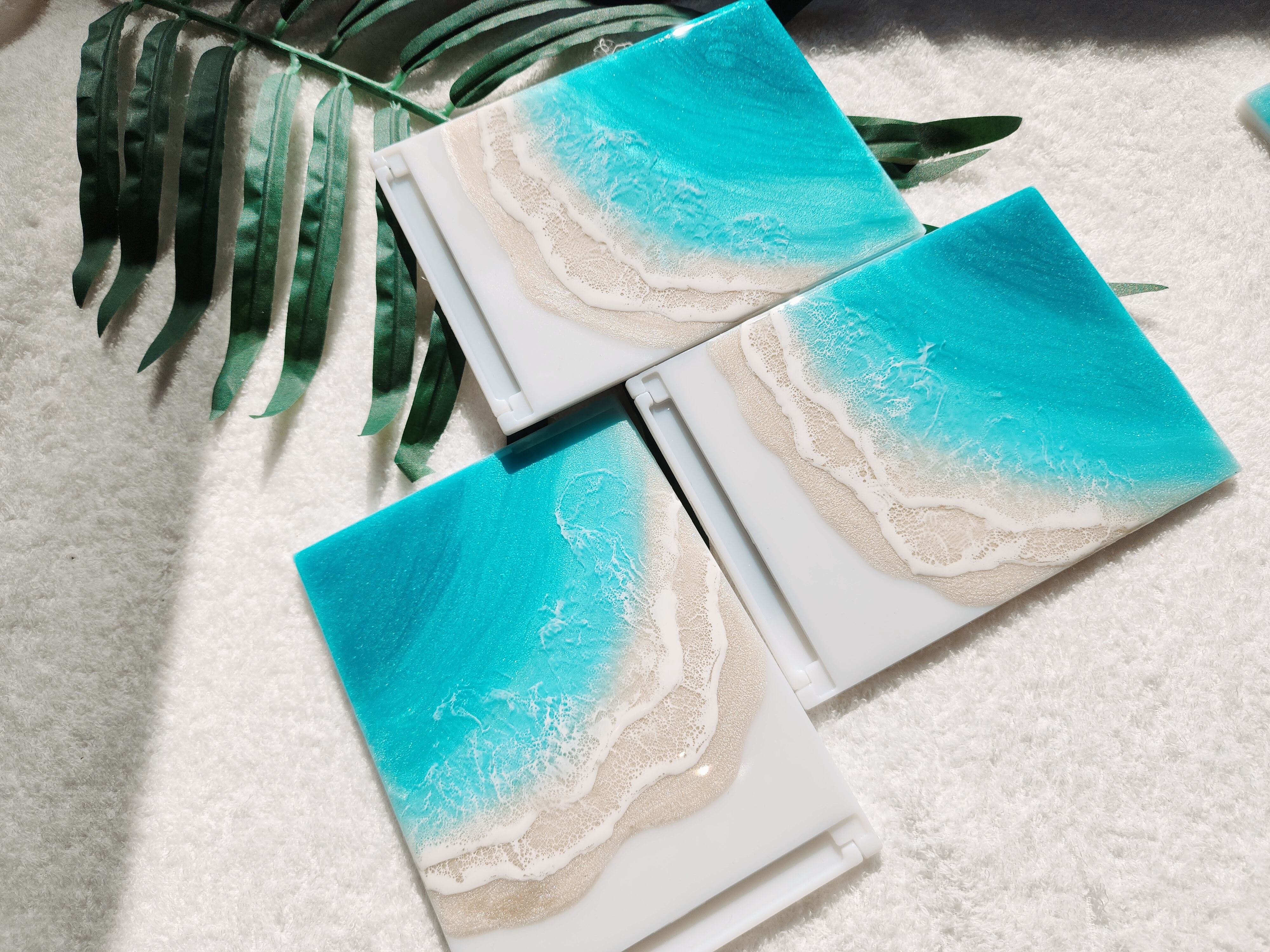 376.オーシャンレジンアート コンパクトミラー大