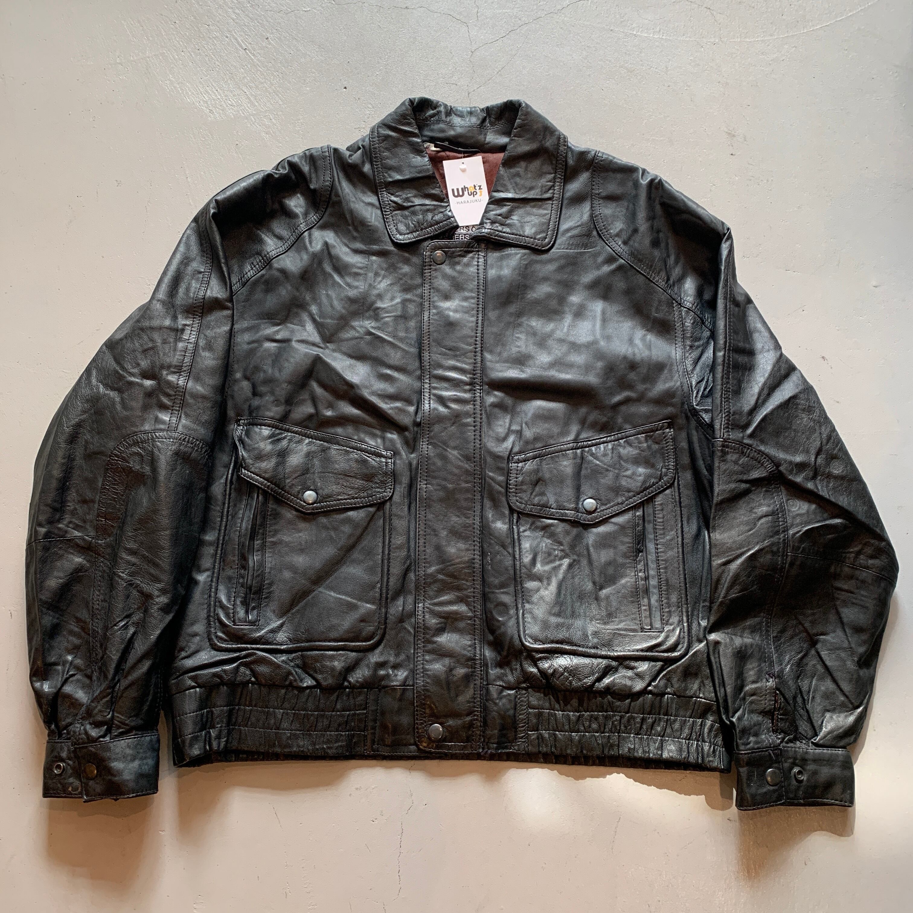 90s A-2 real leather bomber jacket vtg z 【公式通販】