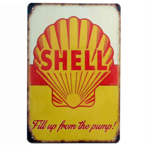 Shell Metal Sign シェル メタル サイン ガソリン ブリキ看板 アメリカ USA看板 アメリカ看板 アメリカン ビンテージ風  シェル石油 レトロ