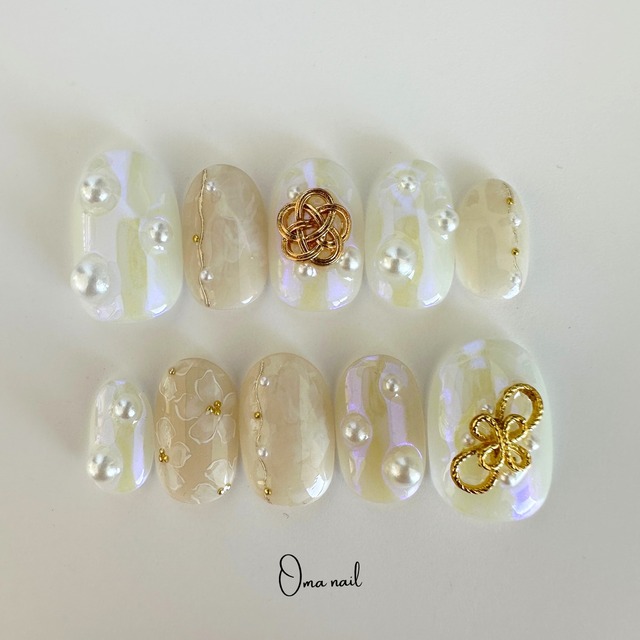 【着せ替えチップ付】ホワイトパールと水引