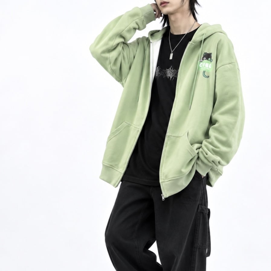 MINT GREEN CIEL ZIP HOODIE | NIER CLOTHING