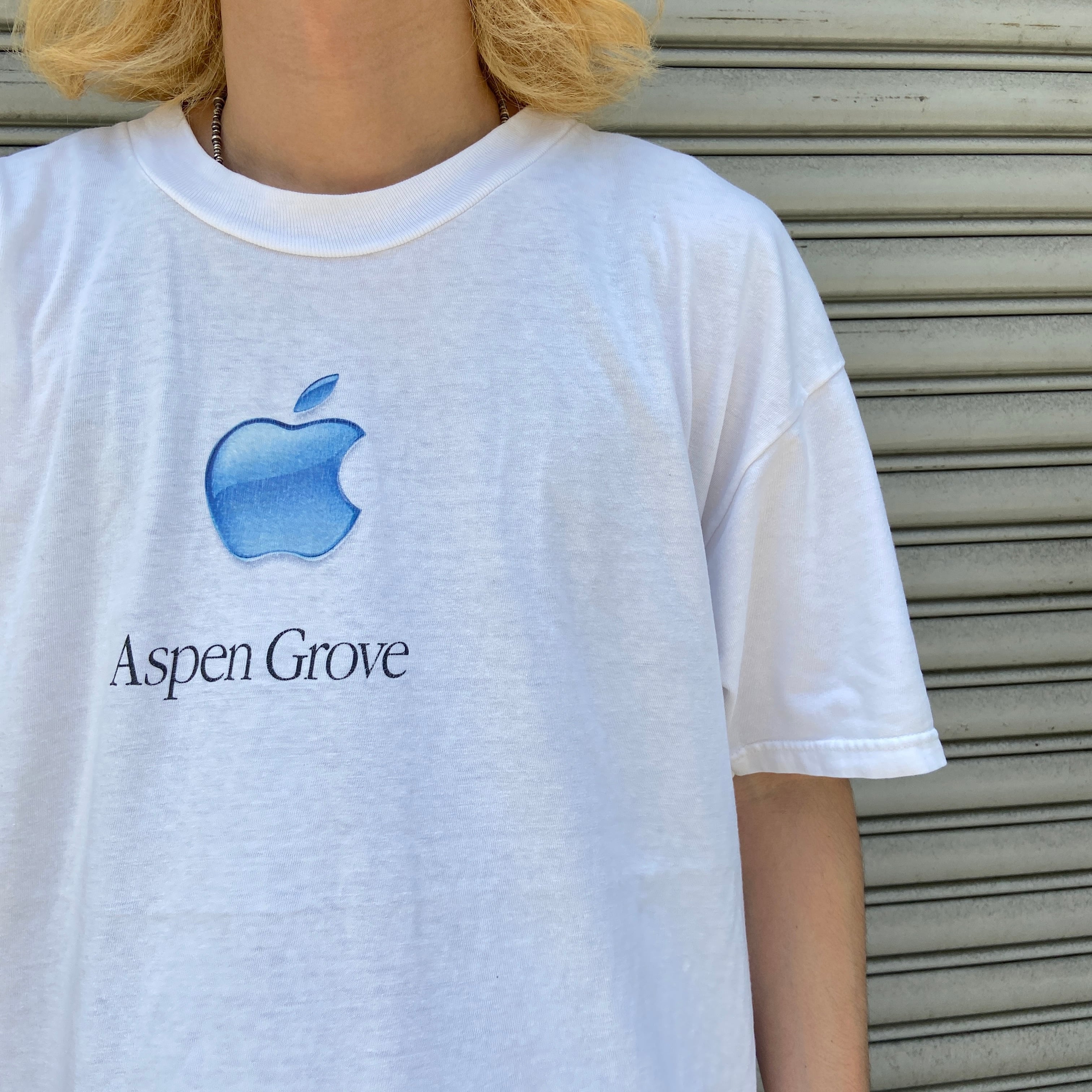 00s Apple企業ロゴプリントTシャツ カンパニーTシャツ ホワイト L相当