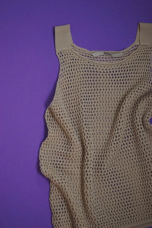 pelleq - mesh cotton  knit top