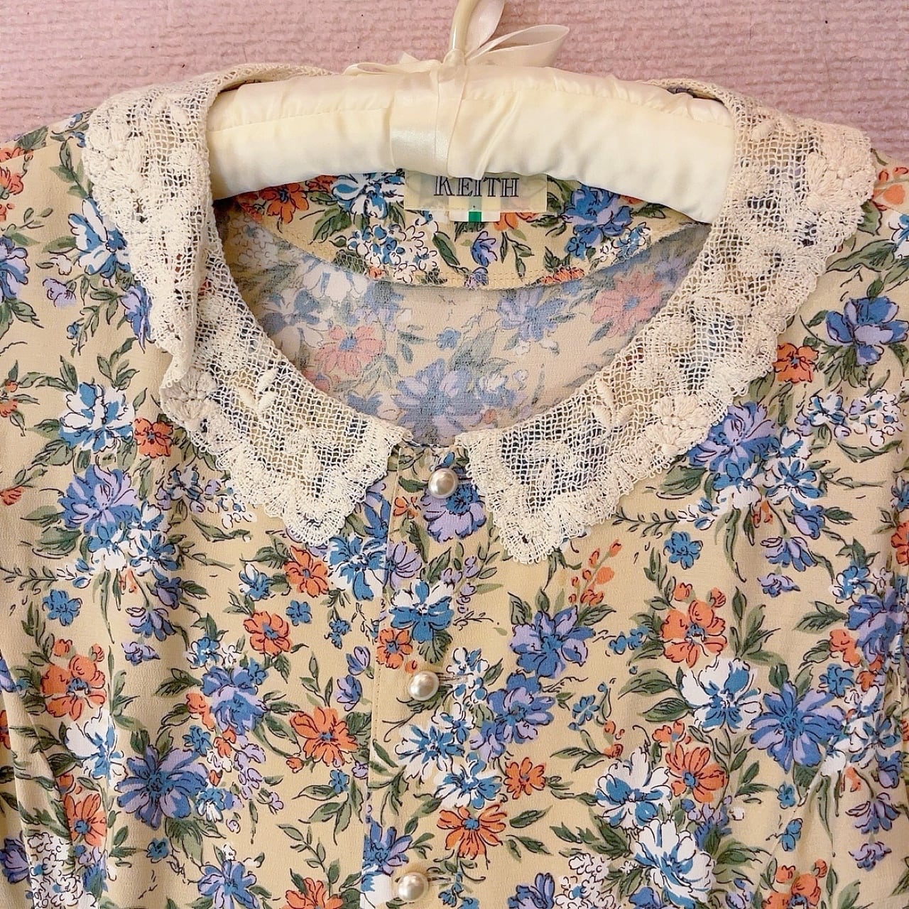 KEITH / lace collar flower one-piece