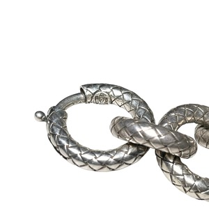 BOTTEGA VENETA heavy gauge silver circle link chain intrecciato bracelet
