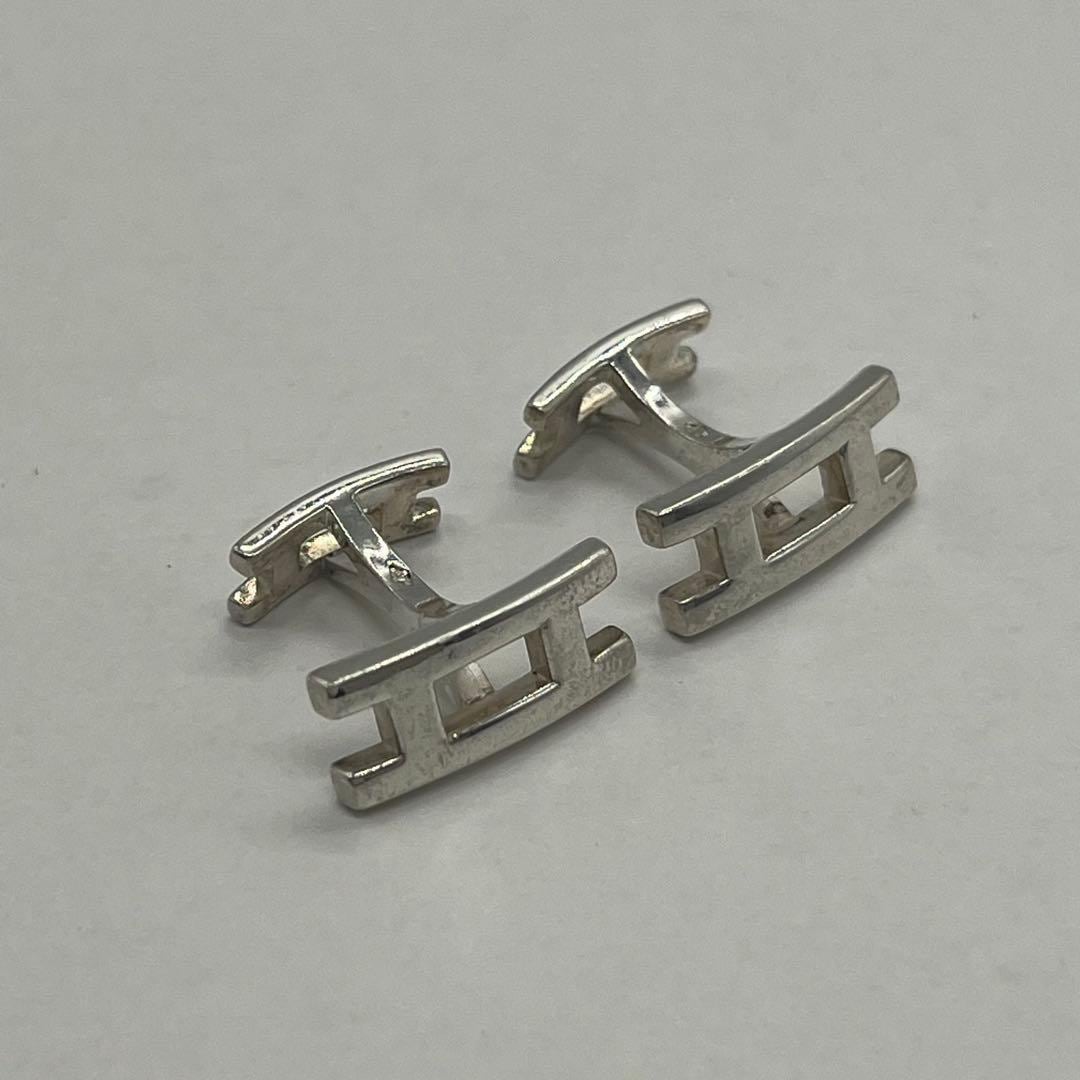エルメス HERMES パラレル H カフリンクス カフス Ag925 希少