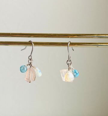 ホーリーブルーカルセドニー macrame earrings | PAY ID