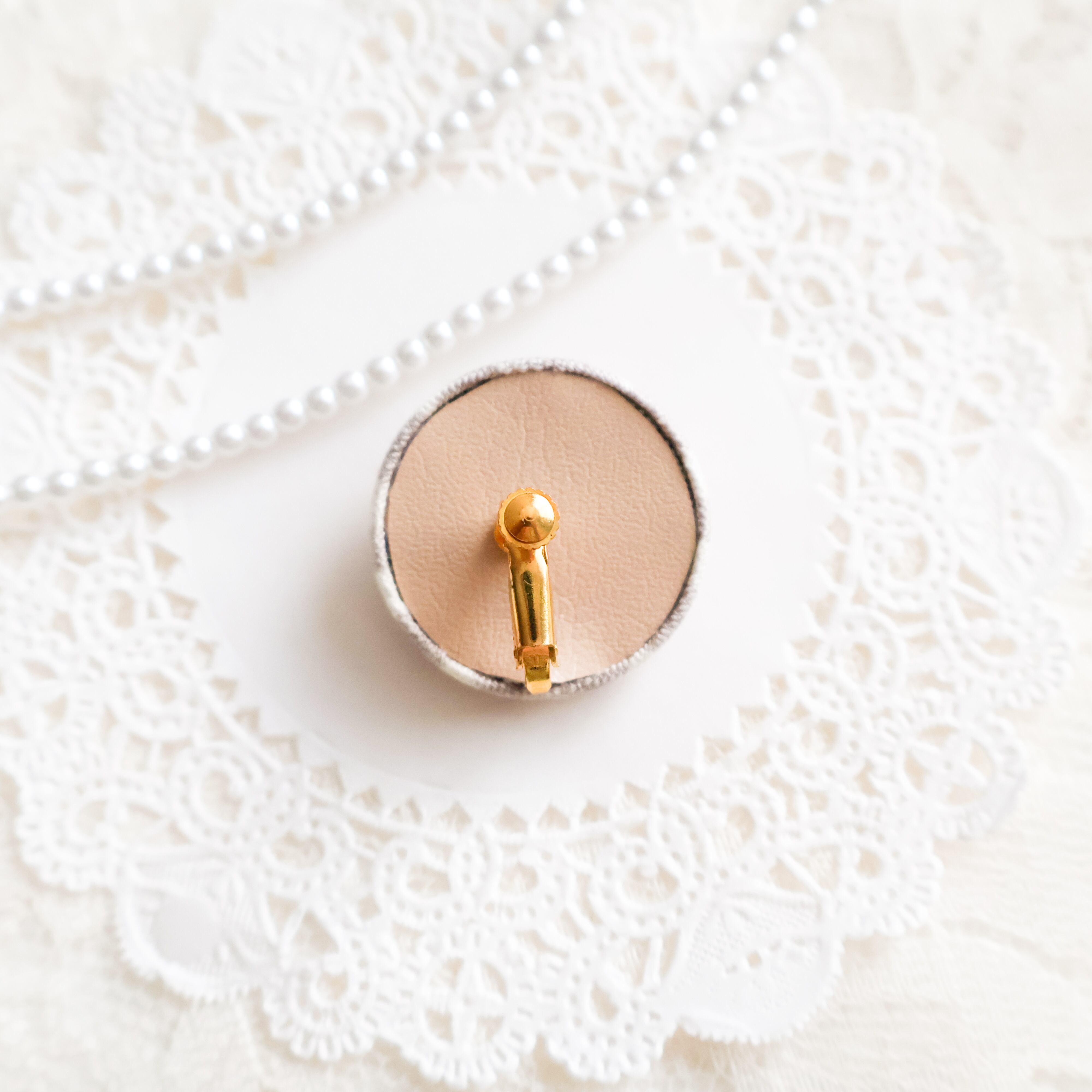 KURUMI】マカロンみたいなくるみボタンピアス/イヤリング(ブラウン