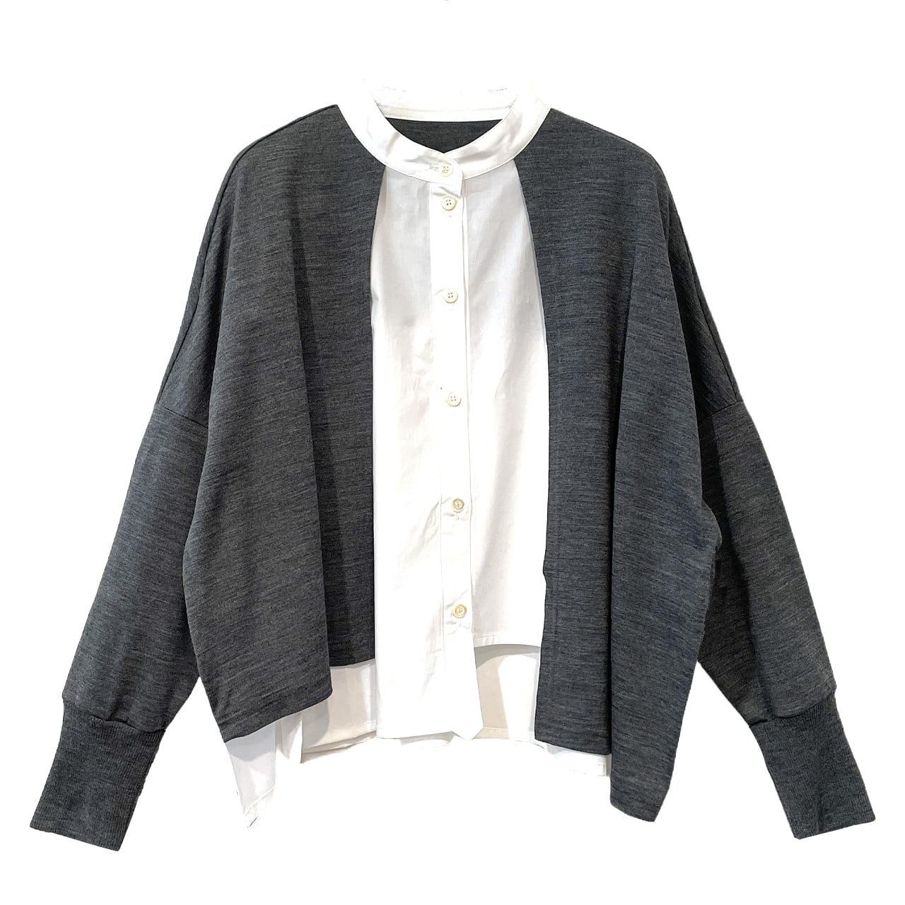 【新作】バンデーラ天竺×ストレッチブロード デザインコンビシャツ【254-1159】