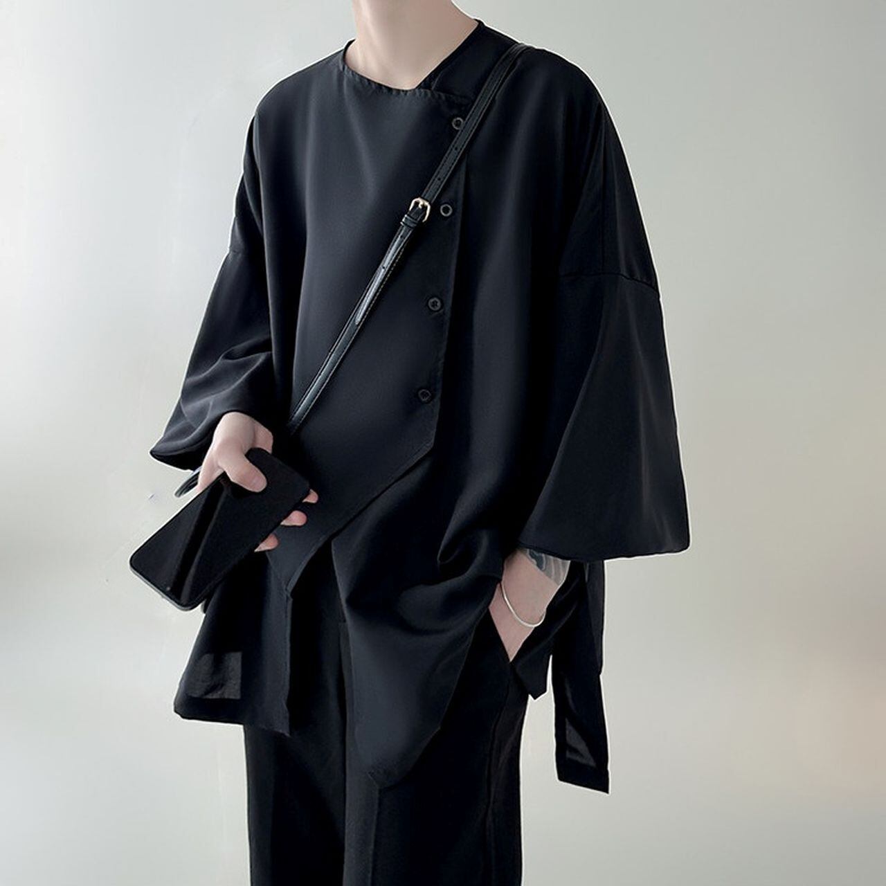 Japanese-style collarless shirt(MT1664)