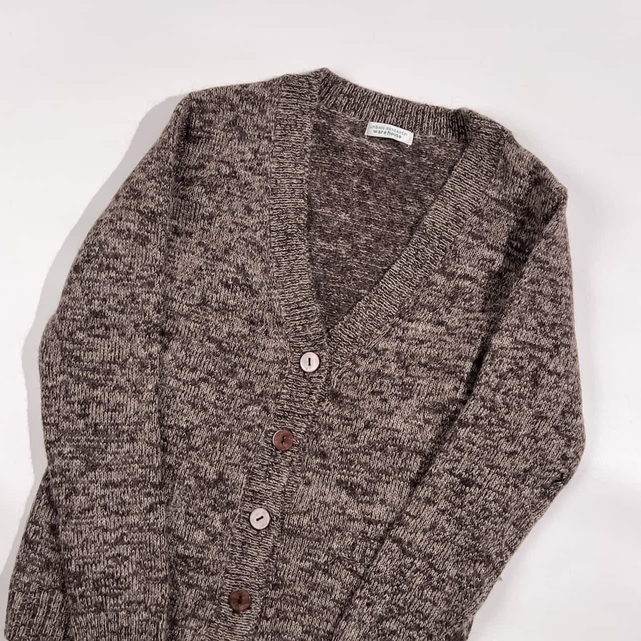 モヘヤ混 URBAN RESEARCH warehouse アーバンリサーチ Vネック ニット カーディガン 38/ブラウン系 レディース