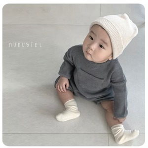 【nunubiel】ベベ クロッフルスーツ／グレー（70~90cm）