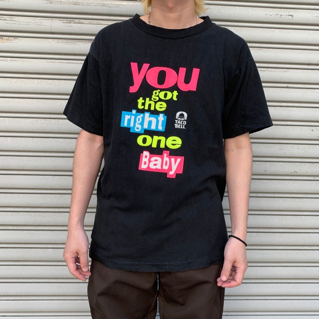 90s タコベル ペプシ 企業ロゴTシャツ 両面プリント ブラック L相当