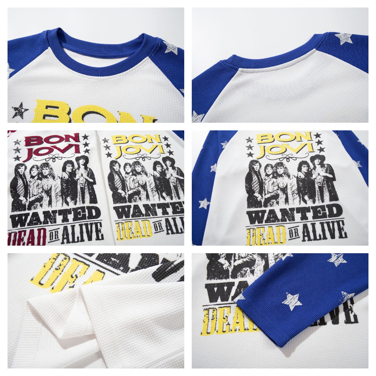 VINTAGE ストリート スタースリーブ ワッフルロングTシャツ T2237