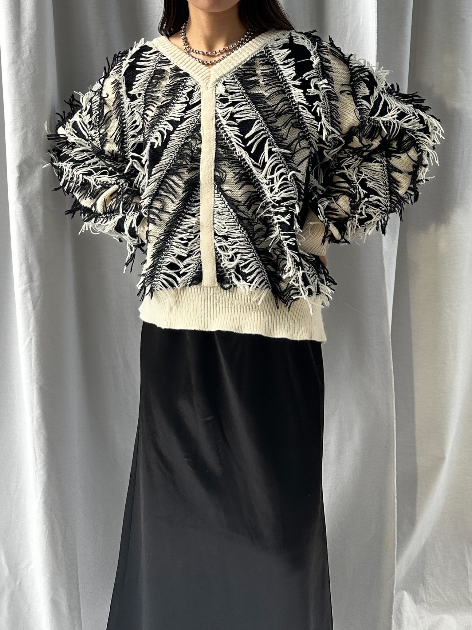 2WAY SHAGGY KNIT TOP(ﾂｰｳｪｲｼｬｷﾞｰﾆｯﾄﾄｯﾌﾟｽ）【5541102】select by Bab