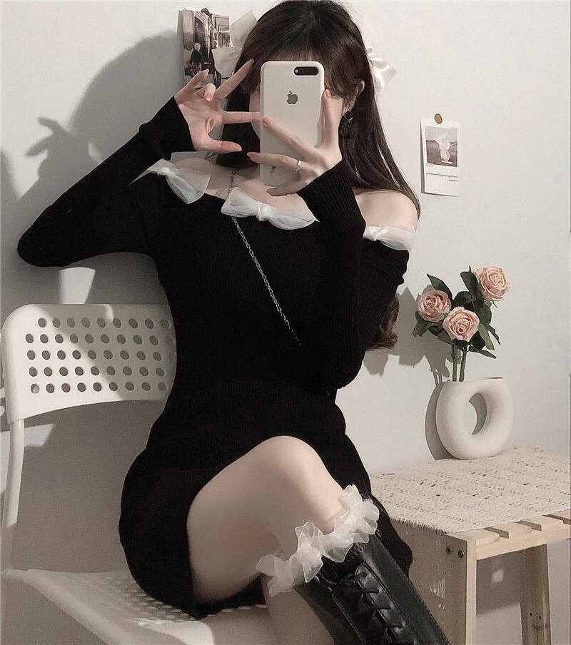 ショルダーバッグスカート スプリングスタイルスリムハイウェストウェストニットドレス 春物 ドラファッションホール95052245040