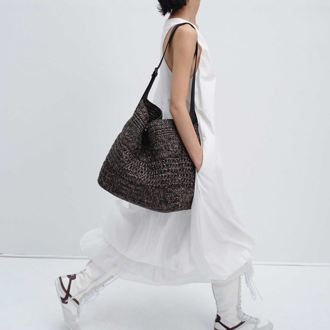 Sleeveless  Balloon Silhouette Dress  T4406