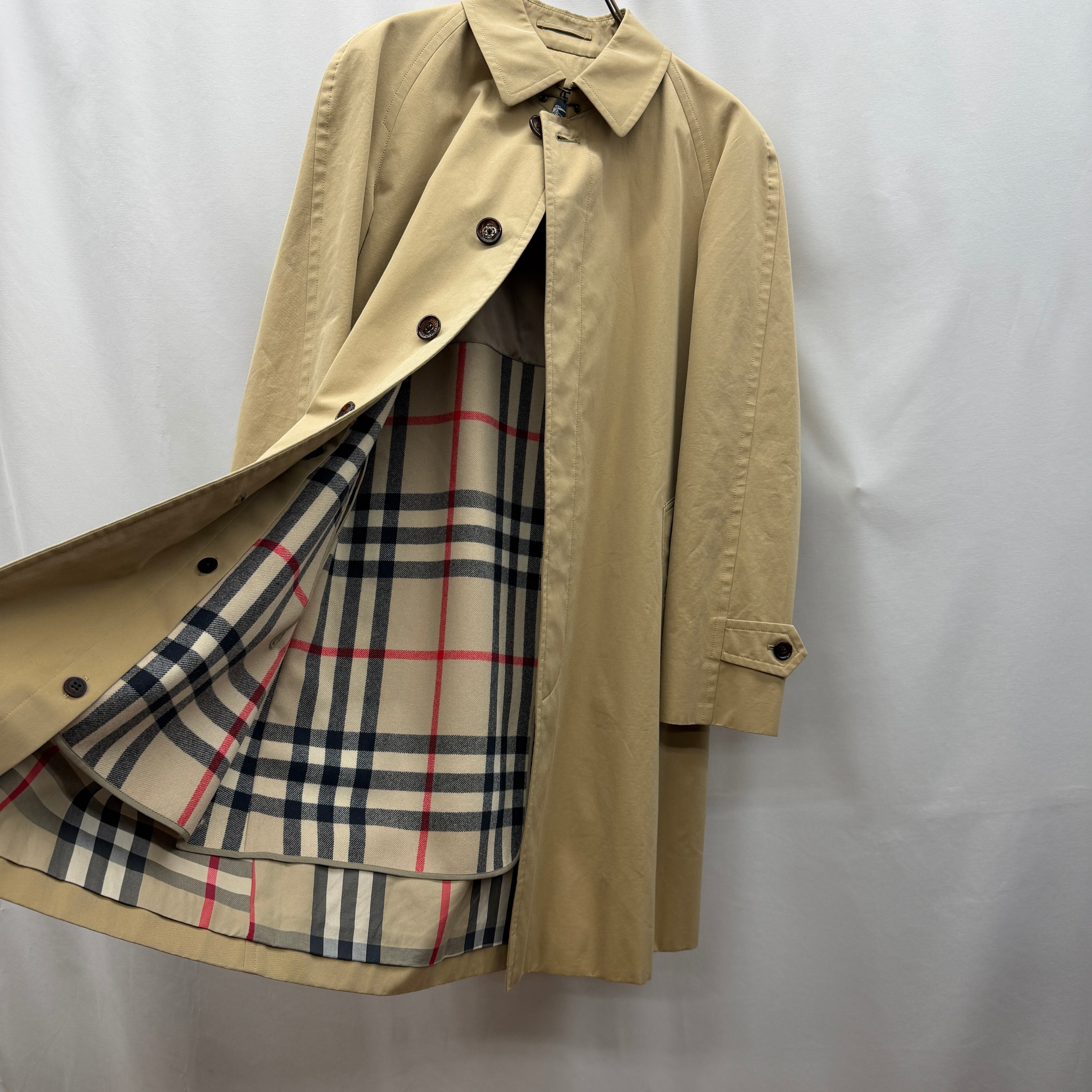 【バーバリーロンドン】リネン100％コート 44号 大きいサイズ 三陽商会 希少 Burberry london】 coat バーバリー ロンドン コート 三陽商会