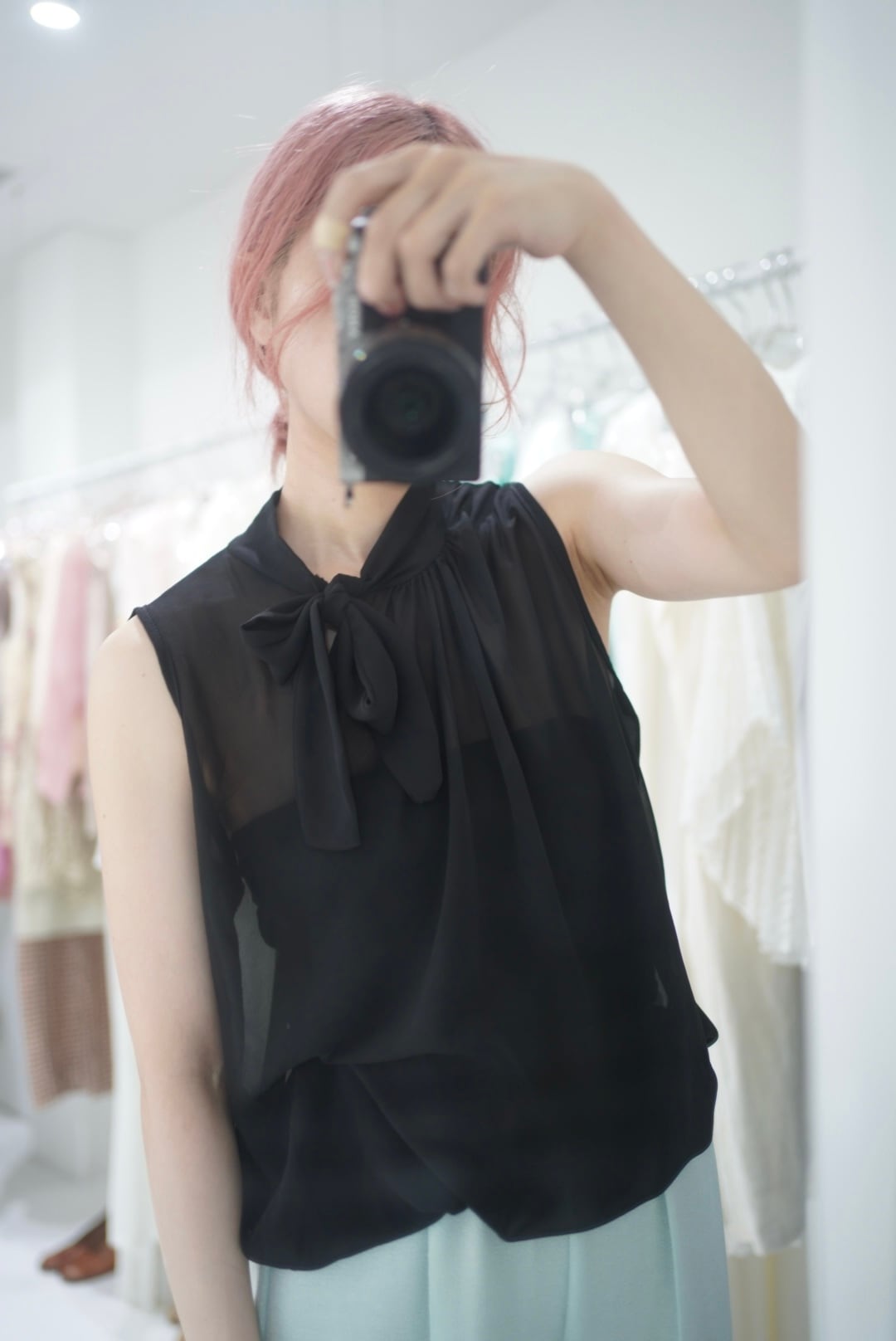 balloon sheer tie tops