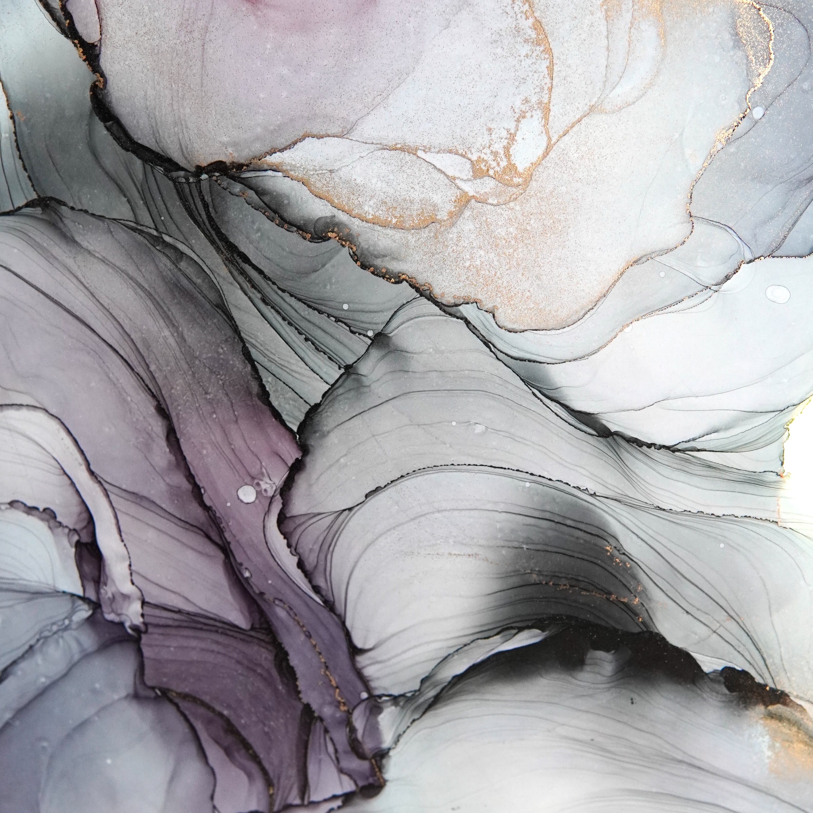 アルコールインクアート　インクアート　A4 原画　青　瑠璃　一点物　絵画　幻想画 アルコールインクアート インクアート A4 原画 青 瑠璃 一点物 絵画 幻想画