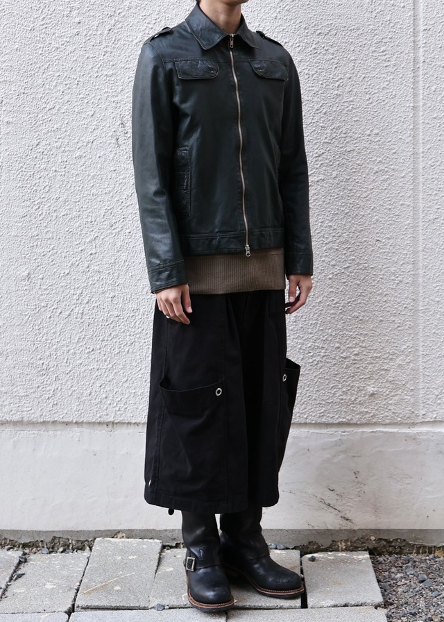【marco tagliaferri】coloring zip up leather jacket