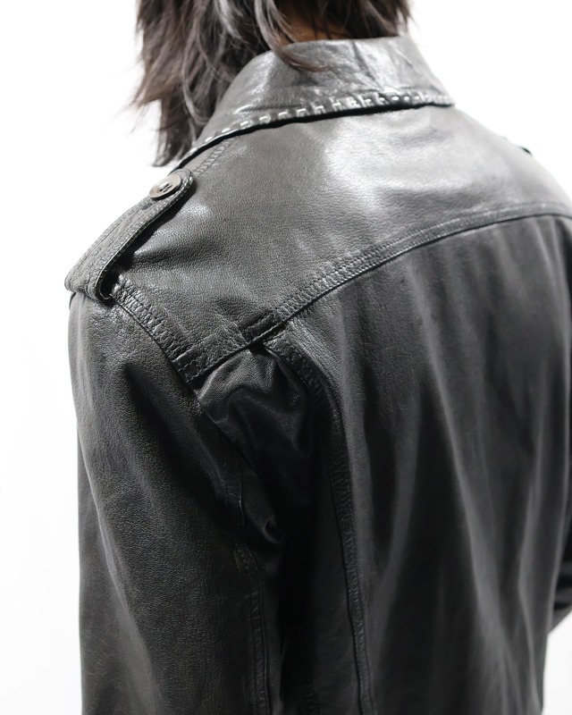 【EMPORIO ARMANI】Stitch design leather jacket