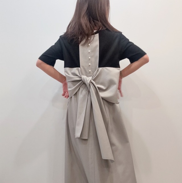 ガレナ GARENA バイカラーバックリボンワンピース