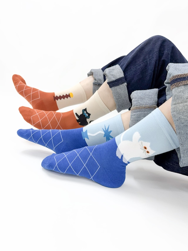 【UMAO】SOCKS  BLACK CAT HOME   家の中の黒猫 ソックス