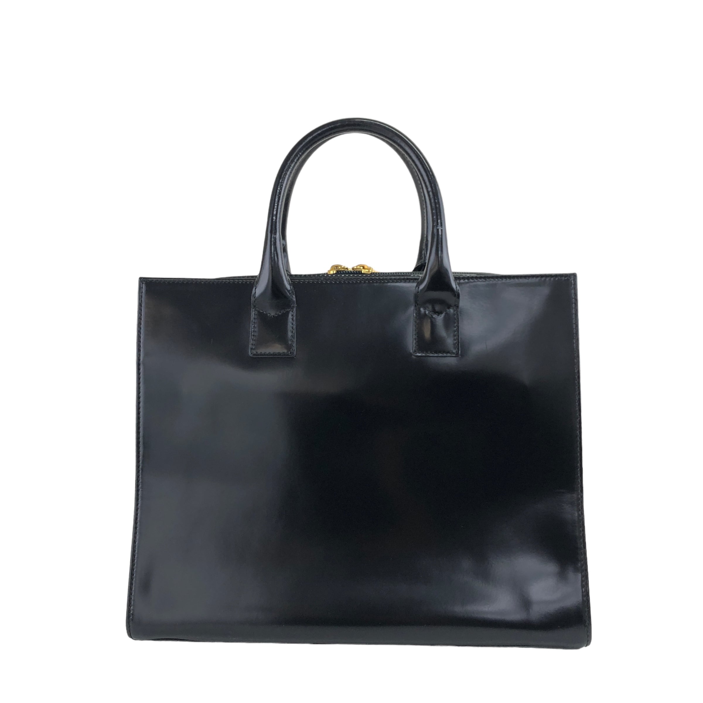 GIVENCHY ジバンシィ ヒョウ柄 ロゴ レザー ハンドバッグ ブラック