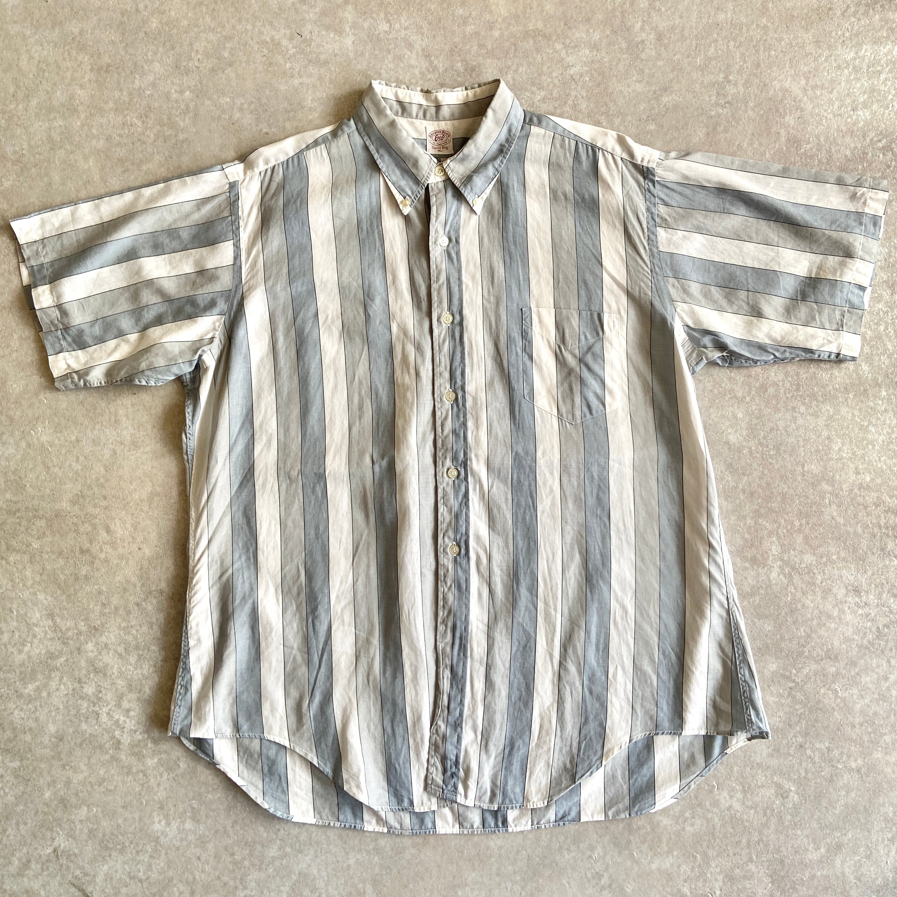 1960~70s S/S Enro Stripe Shirt XL H428