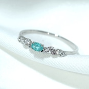 パライバトルマリン ブラジル産 リング 0.088ct D0.13ct pt900 Paraiba Tourmaline