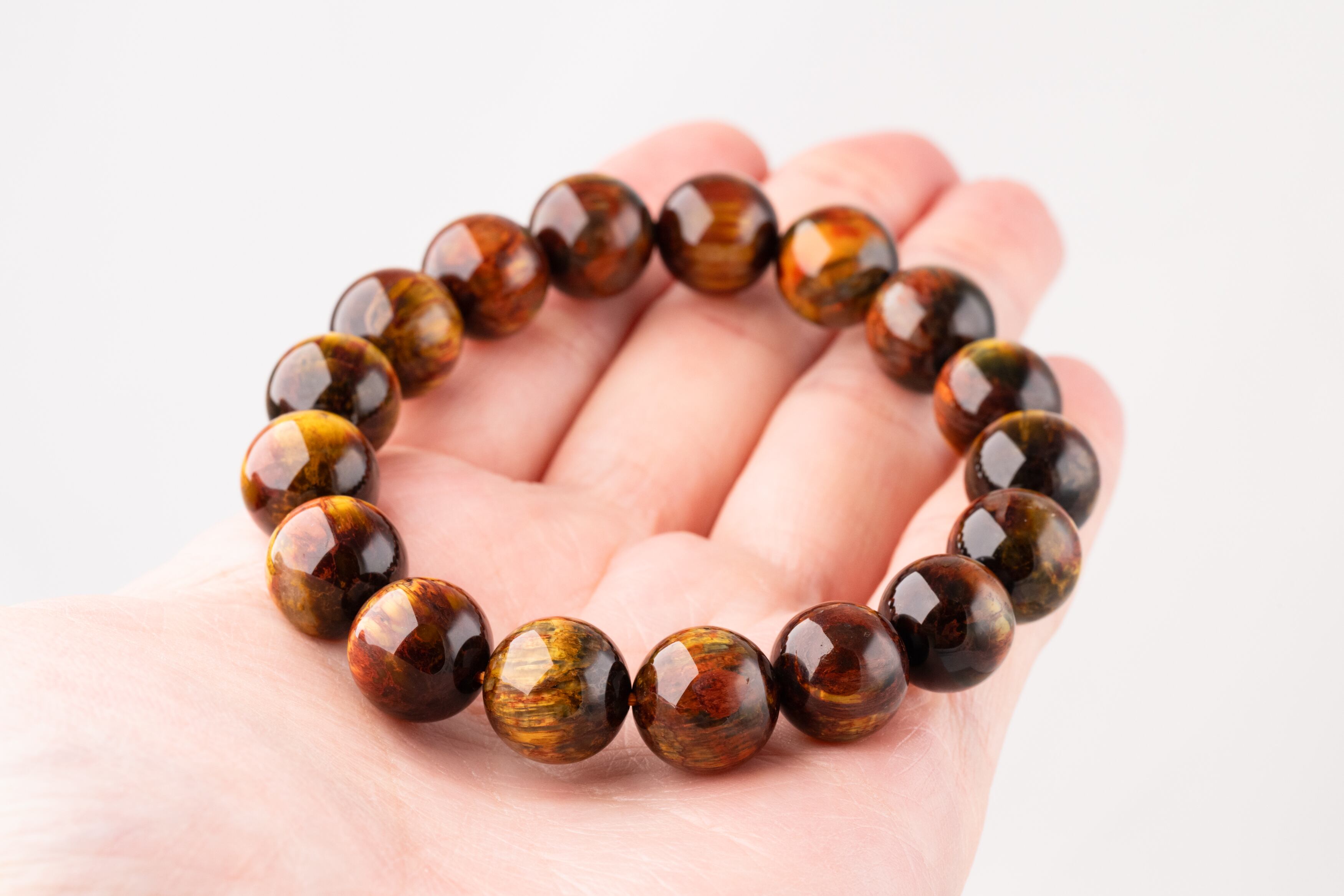 ◇一点物◇ ゴールデンレッドピーターサイト ブレスレット 12.5mm