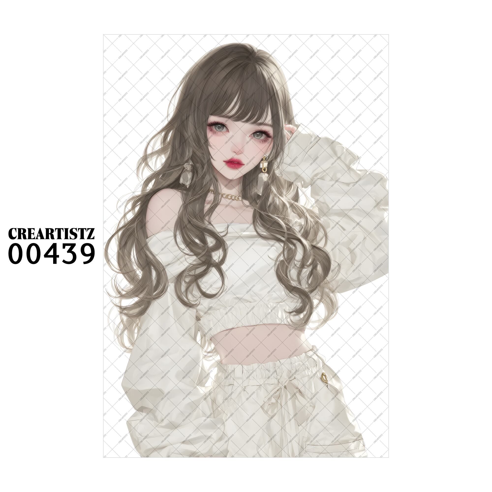 00439 ガール キュート オリジナル ペーパー/ステッカー 4枚セット CREARTISTZ