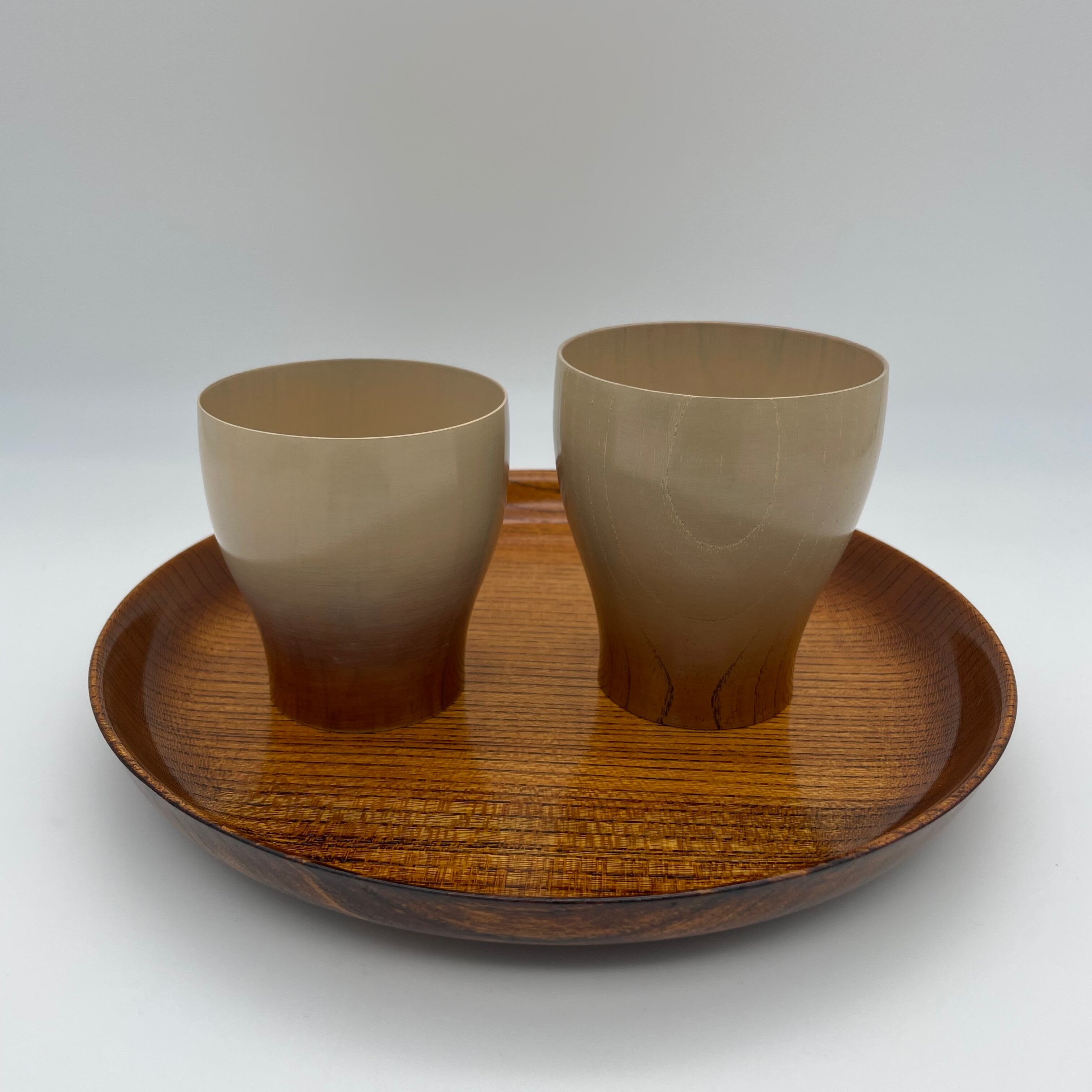 橅造白ぼかしカップ(小) - Beech gradation cup - | 木工家 太田志保