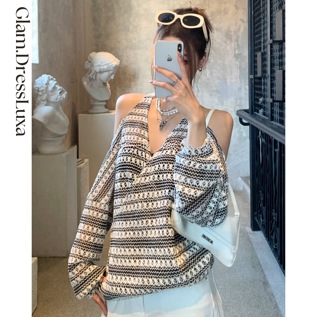 Lace メッシュ Knit Top_T10