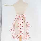 フラメンコ 衣装 エプロン 白 赤 水玉 ドット 軽い 薄い リボン 飾り 小物 ダンス 発表会 ホワイト系 レッド系 おしゃれ 可愛い レディース ファッション ステージ衣装 かわいいドット柄