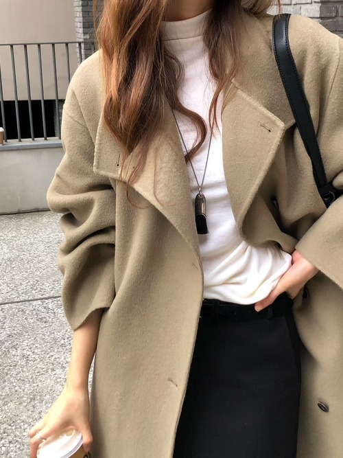 (予約) verveine / Noel high-neck handmade coat 2color