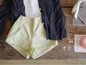 【Banana J】デニムショートパンツ ライムグリーン 90~120cm